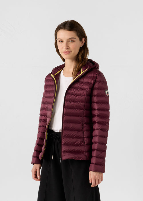 daunenjacke leicht mit Kapuze Kirsche schwarz Cloe - JOTT - 3