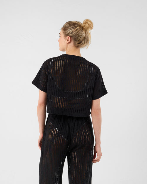 T-Shirt mit Rundhalsausschnitt aus Baumwollstrick Schwarz Giada - JOTT - 3