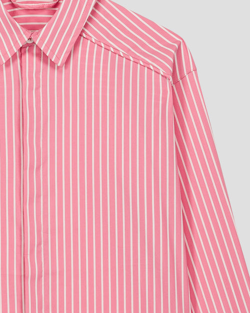 Kinderhemd aus Popeline in Antikrosa gestreift Harold Stripe – JOTT – 2