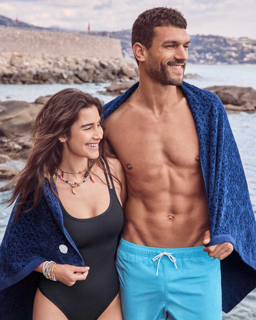 Frottee-Strandtuch Marine Noam