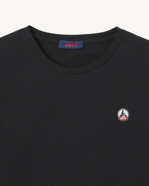 T-Shirt mit Rundhalsausschnitt Frau aus biologischer Baumwolle Schwarz Rosas - JOTT - 2