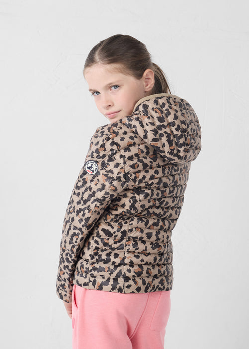 daunenjacke leicht mit Kapuze Kind Leopard beige Carla print - JOTT - 4