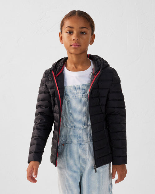 daunenjacke leicht mit Kapuze Kind Schwarz Carla - JOTT - 3