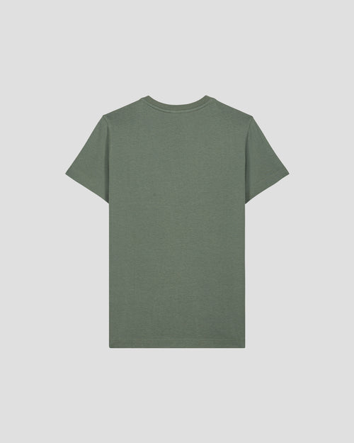 Einfarbiges T-Shirt mit V-Ausschnitt aus Baumwolle, Farbe Salbeigrün Sofia 2.0 – JOTT – 3