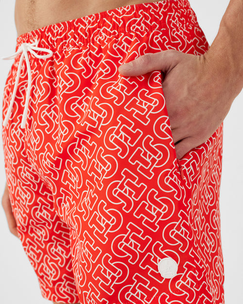 Badeanzug Mono feuerrot Niolon monogram - JOTT - 5