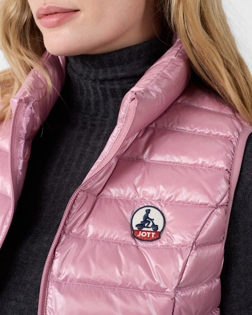 daunenjacke leicht ärmellos Rose antique Seda shiny - JOTT - 5