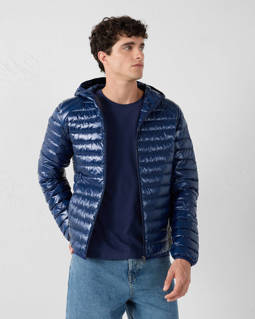 daunenjacke leicht mit Kapuze Marine Nico shiny - JOTT - 4
