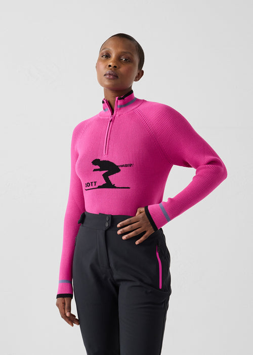 Gerippter Pullover mit hohem Kragen Elektrische Rose Mayt - JOTT - 2