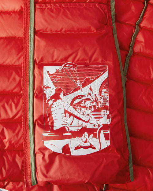 daunenjacke leicht mit Kapuze Hellrot Nico - JOTT - 5