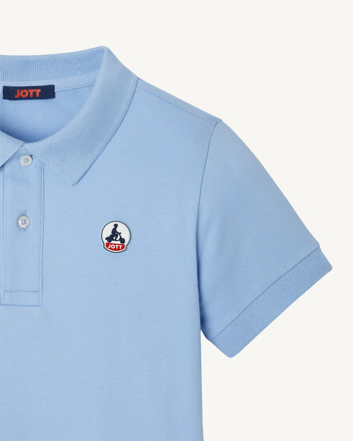 Polo-Shirt für Kinder aus biologischer Baumwolle Hellblau Salvador - JOTT - 3