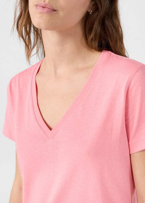 Vibrant pink Sofy V-neck T-shirt - JOTT - 5