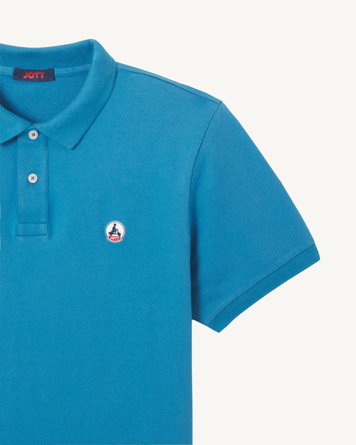 Marbella blue denim polo shirt in organic cotton - JOTT - 4