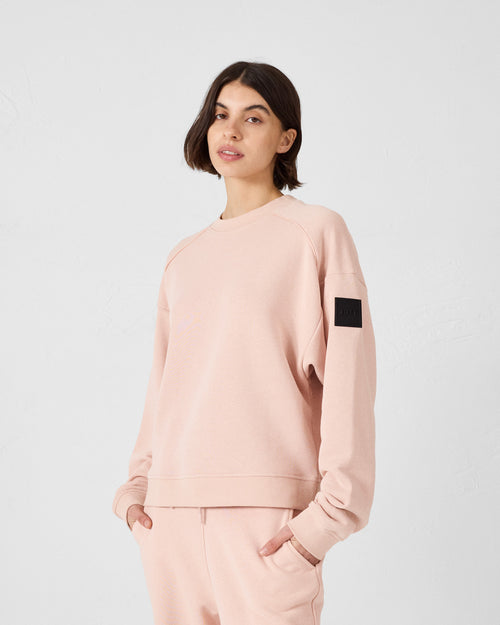 Light peach Pinako dual-material crew neck sweatshirt - JOTT - 3