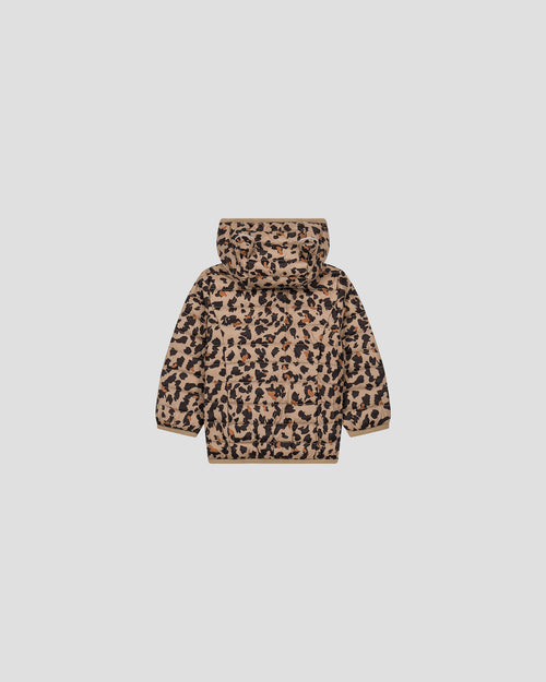 Down jacket baby with ears Leopard beige Mael print - JOTT - 3