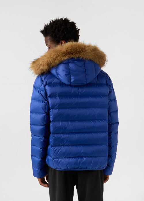 Short hooded Down jacket Cobalt Blue Prestige - JOTT - 4