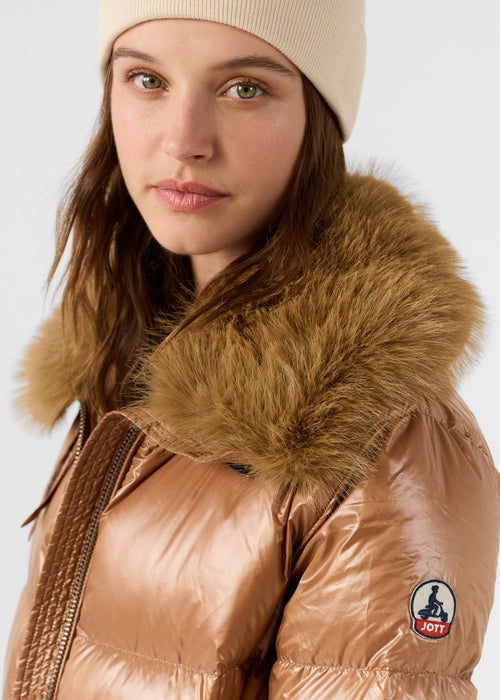 Down jacket Grand Froid faux fur Sucre roux Nevada shiny - JOTT - 5
