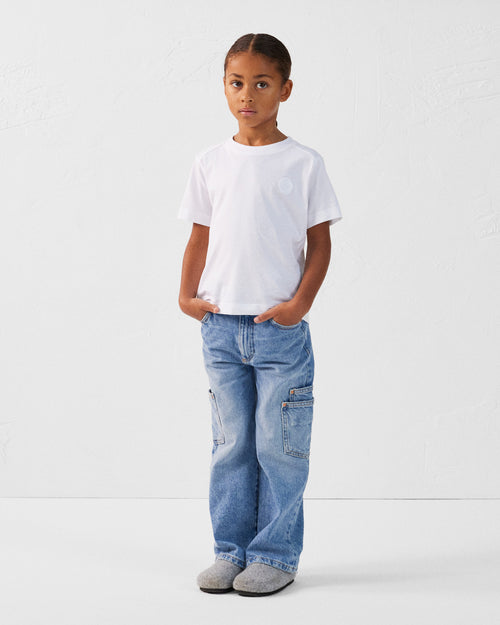 Kid round-neck T-shirt in Prado white cotton - JOTT - 3