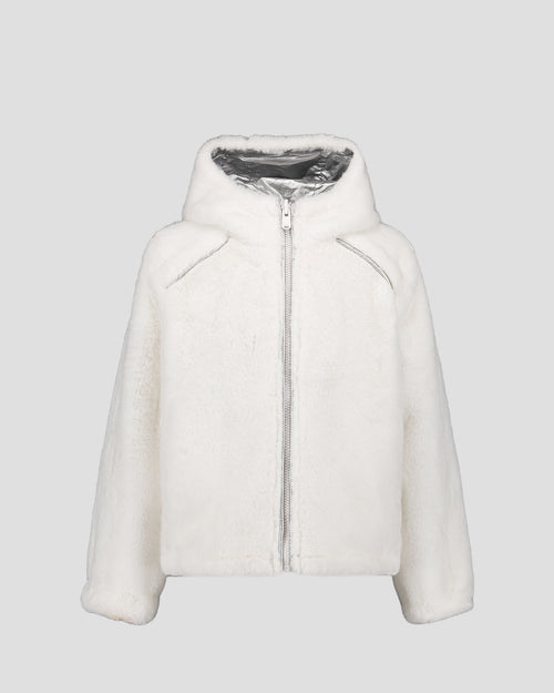 Down jacket Kid reversible faux fur White Brana - JOTT - 2