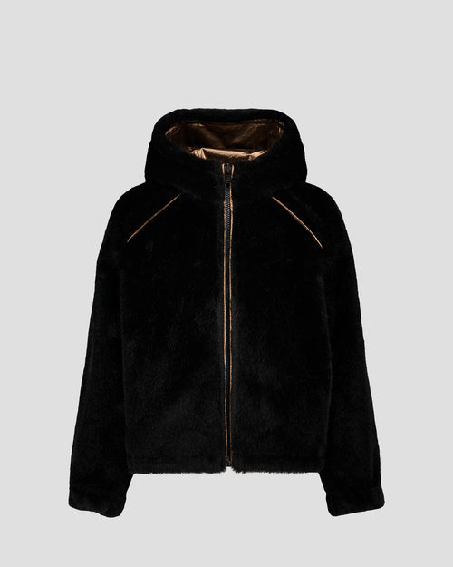 Reversible Down jacket  Kid faux fur Black Brana - JOTT - 2