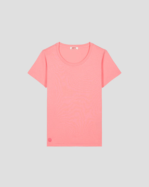 Pink Lucia Vibrant Crew Neck T-Shirt - JOTT - 2