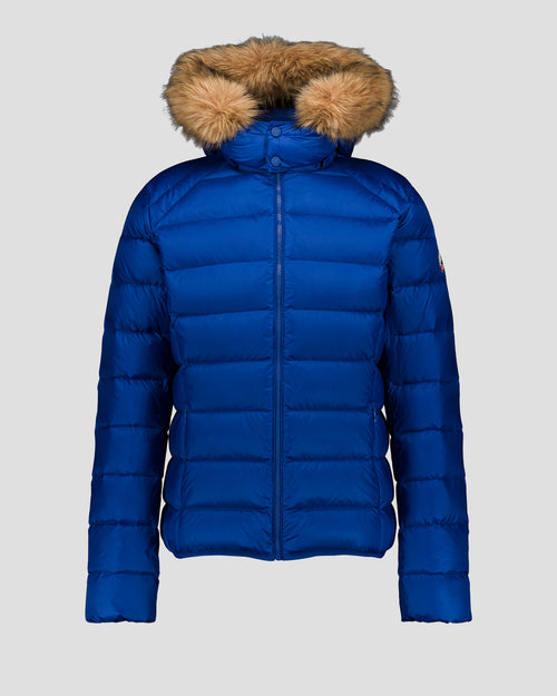 Short hooded Down jacket Cobalt Blue Prestige - JOTT - 2
