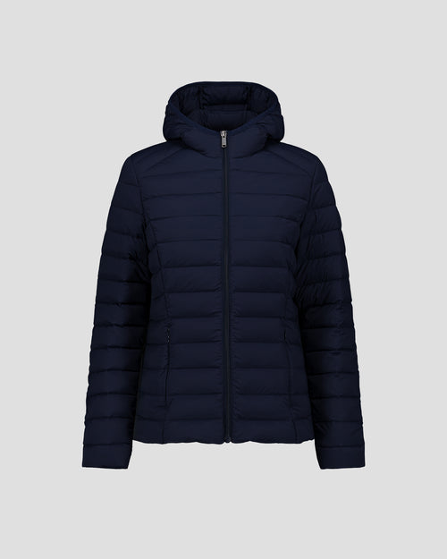 Down jacket with stretch hood light Navy Salma - JOTT - 2