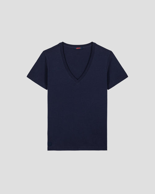 Sofy Navy V-Neck T-Shirt - JOTT - 2