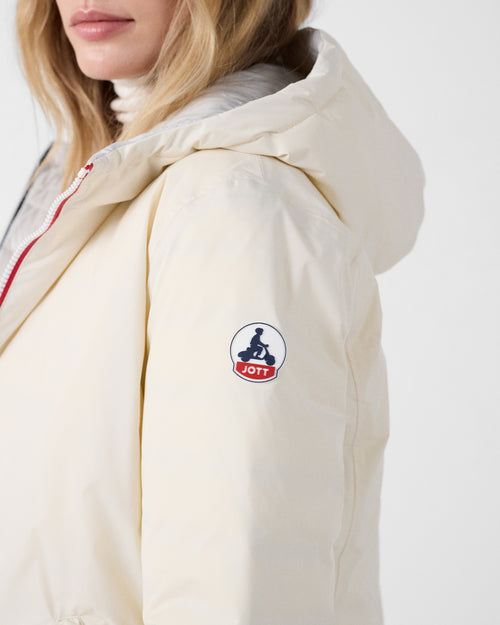 Down jacket long reversible Natural/ice grey Verone - JOTT - 5