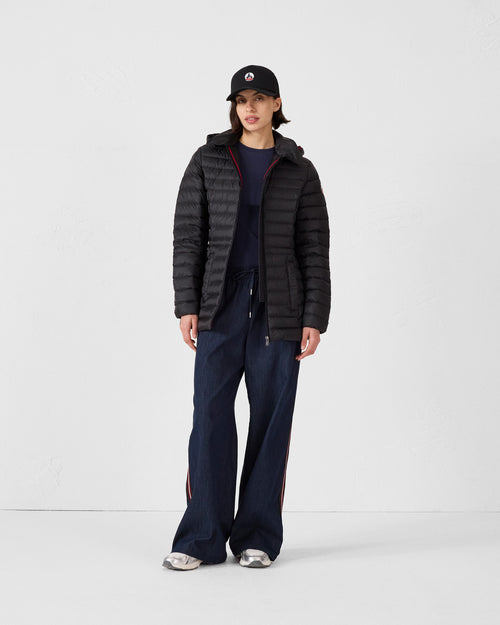 Mid-length hooded Down jacket Black Nour 2.0 - JOTT - 2