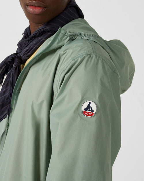 Oban long hooded packable raincoat Mineral Green - JOTT - 5