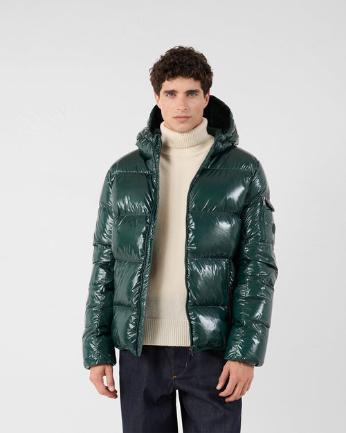 Grand Froid Forêt Java lacquered hooded Down jacket - JOTT - 2