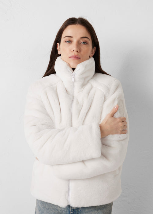 Down jacket faux fur White Olga - JOTT - 3