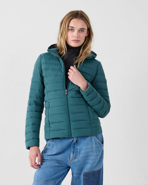 Down jacket with stretch hood light Deep lake Salma - JOTT - 3