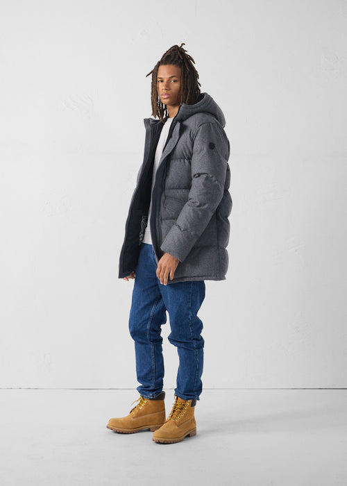 Mid-Long Down jacket Dark Heather Grey Scotty - JOTT - 3