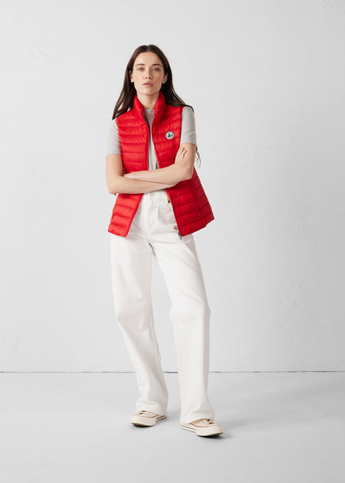 Down jacket light sleeveless Rouge carmin Seda - JOTT - 3