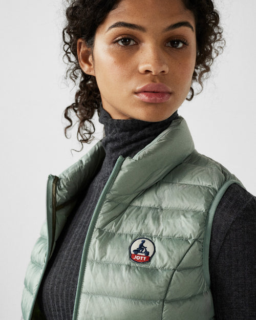 Down jacket light sleeveless Mineral green Seda - JOTT - 5
