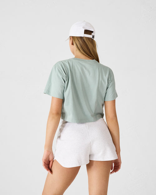 Mazu mineral green cotton round-neck T-shirt - JOTT - 5