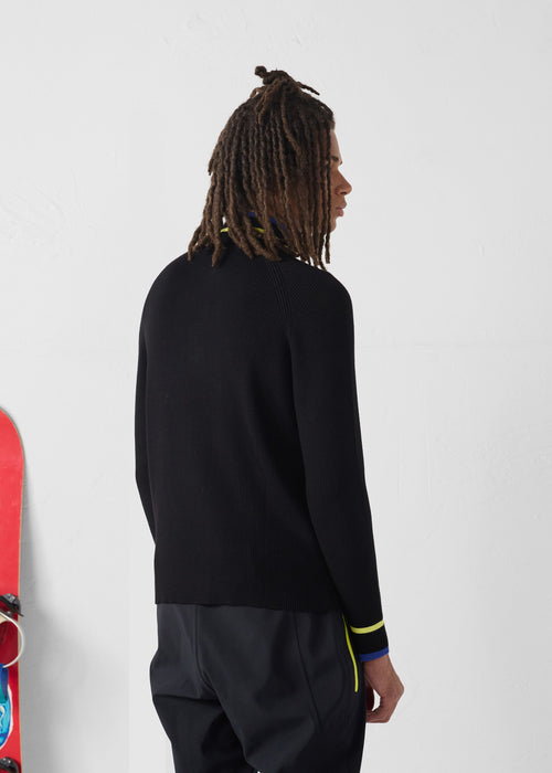 Ribbed high neck sweater Black Banet - JOTT - 4