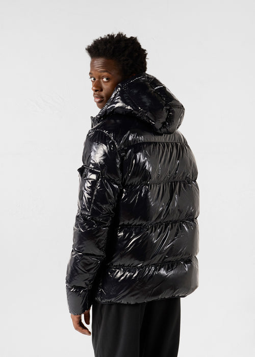 Grand Froid Black Java lacquered hooded Down jacket - JOTT - 4