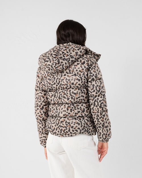 Down jacket Grand Froid esprit puffer Leopard beige Prague print - JOTT - 5