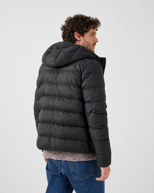 Down jacket straight hooded Black John - JOTT - 5