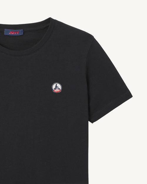 Women's organic cotton round neck t-shirt Black Rosas - JOTT - 3