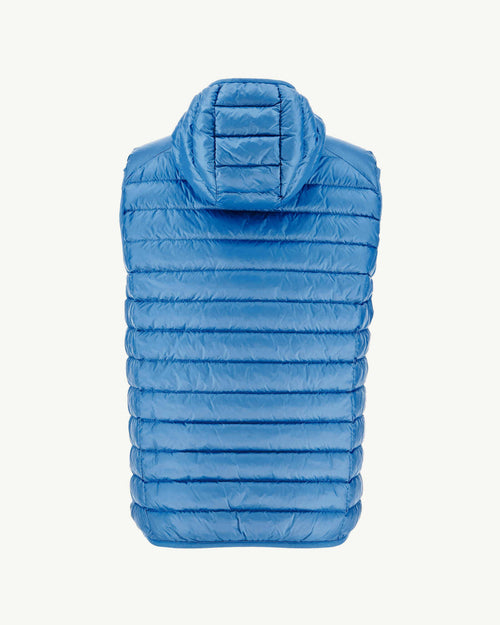 Down jacket sleeveless hooded Blue denim Pat - JOTT - 2