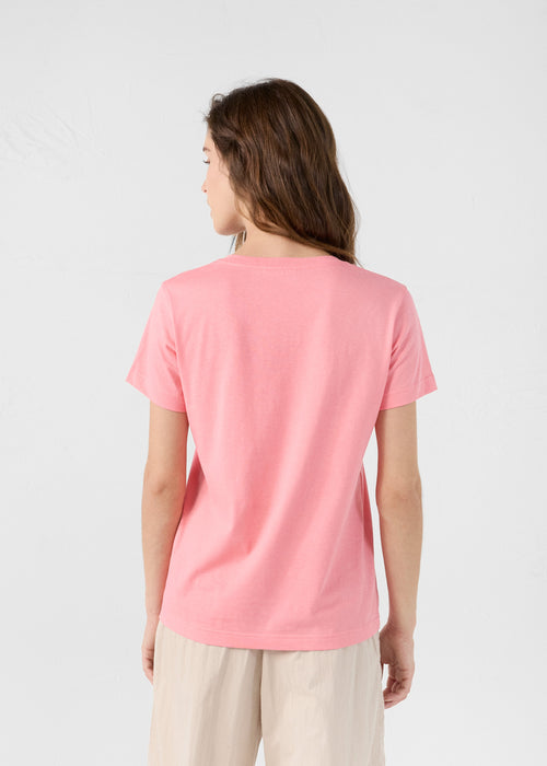 Vibrant pink Sofy V-neck T-shirt - JOTT - 4