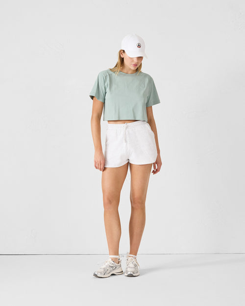 Mazu mineral green cotton round-neck T-shirt - JOTT - 4