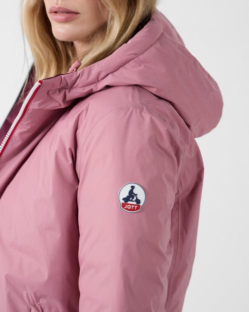 Reversible Down jacket Antique pink/black cherry Bergamo - JOTT - 5