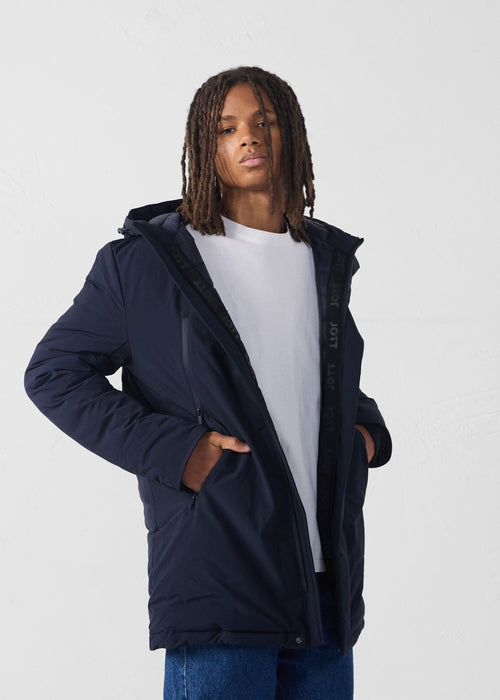 Navy Icefloe long hooded jacket - JOTT - 5