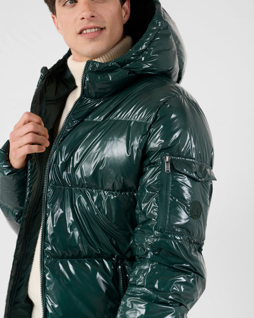 Grand Froid Forêt Java lacquered hooded Down jacket - JOTT - 4