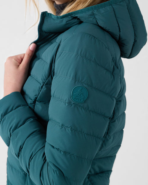 Down jacket with stretch hood light Deep lake Salma - JOTT - 5