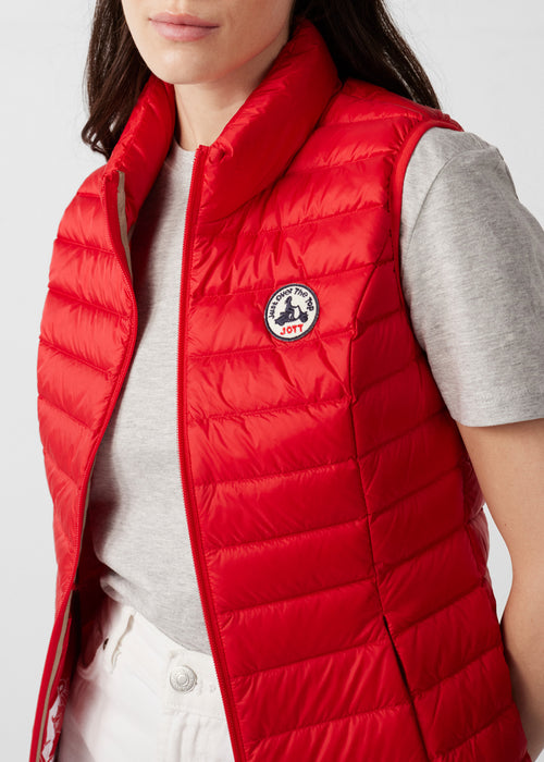 Down jacket light sleeveless Rouge carmin Seda - JOTT - 5